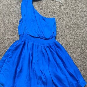 Vibrant Blue One-Shoulder Dress